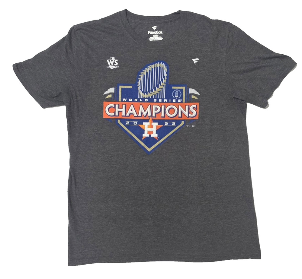 Houston Astros 2022 World Series Champions T Shirt Men L Fanatics Heather Gray